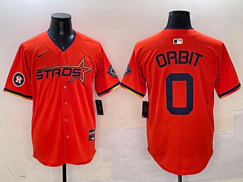 Men Houston Astros #0 Orbit Orange Three generations Joint Name 2025 Nike MLB Jersey style 6